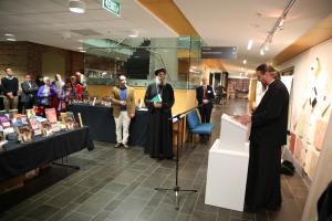Fr. John Behr with Bp. Suriel at the SVS Press and SAC Press book launch. (photo: St. Athanasius College)