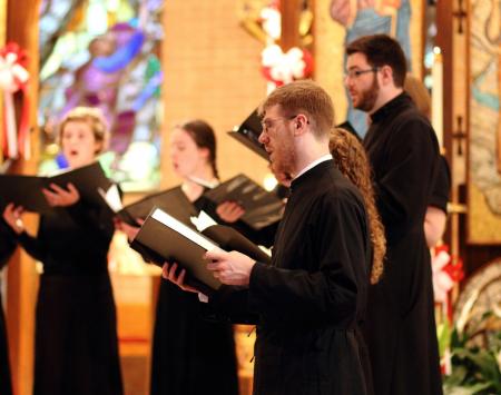 Harrison Russin, newly appointed Lecturer in Music at the Seminary, singing with the St. Vladimir’s Seminary Chorale during his seminarian days (photo: Leanne Parrott)