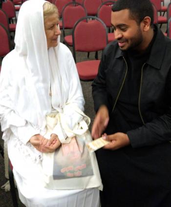 Mama Maggie enjoying a moment with St. Vlad’s Seminarian Bobby Varghese