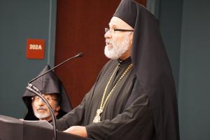 Alumnus Bishop John (Abdalah) delivers the Commencement Address (photo: Adrienne Soper)