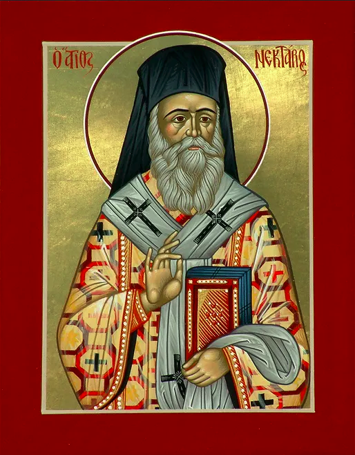 Saint Nektarios of Aegina - Icon by the hand of Deacon Matthew Garrett