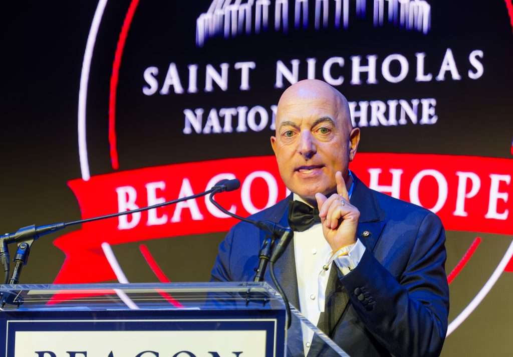 H.E. Archbishop Elpidophoros attended the Annual Beacon of Hope Dinner at Casa Cipriani in NYC Hosted by St. Nicholas Greek Orthodox Church and National Shrine Honoring the President of Ukraine Volodimir Zelensky.