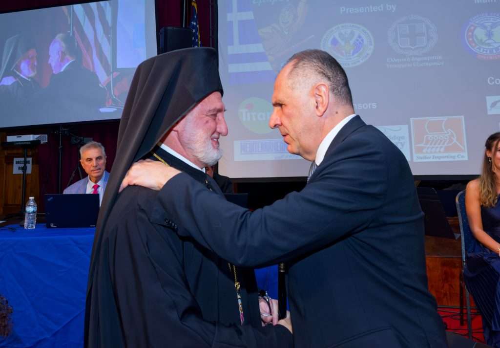 H.E. Archbishop Elpidophoros and His Excellency Foreign Minister of Greece Giorgos Gerapetritis attended the OHI Day Celebration at The Stathakion Cultural Center of The Federation of Hellenic Societies of Greater New York in Astoria, NY on Sunday October 25th, 2026 to a full house.